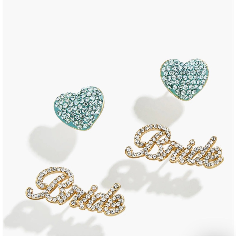 Baublebar Bride and Heart Stud Set Earrings